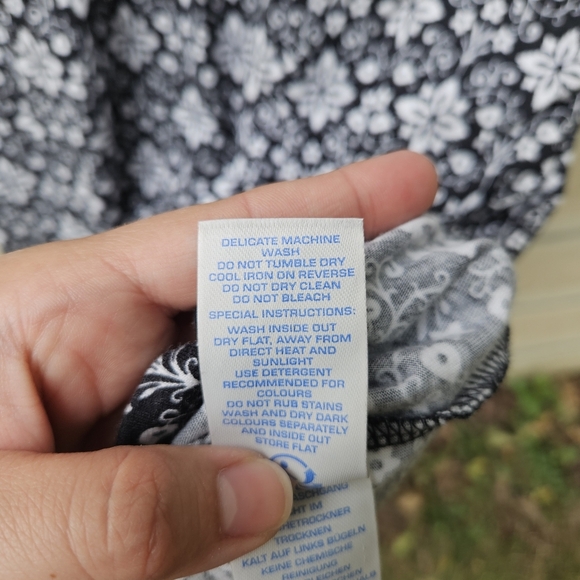 Boden Margot jersey dress black and white patterned 10L long tall - Picture 6 of 6